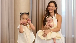 Bruna Biancardi emociona ao reutilizar roupinha de Mavie em Mel